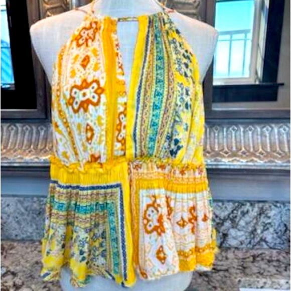 FREE PEOPLE BELLINI PATCHWORK TANK TOP! color Sunshine Combo 
size small - Picture 5 of 10